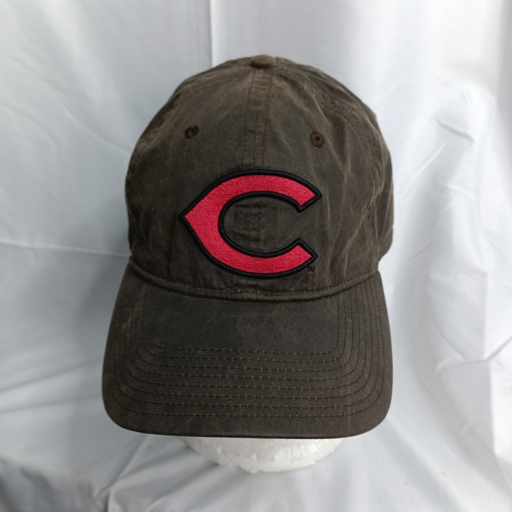 The Game Cincinnati Reds Brown Waxed Canvas Adjustable Baseball Cap Hat #1